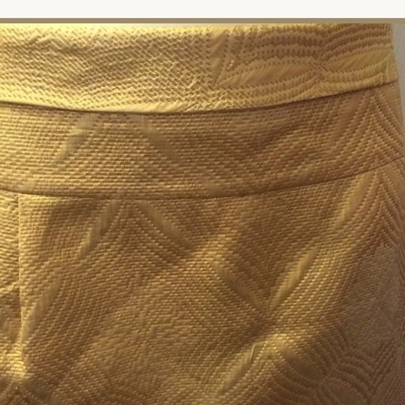 J.CREW Collection Gold Jacquard Skirt Marigold Mini Pleated Holiday Party - Picture 5 of 10